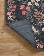 Loloi Rifle Paper Co. Maison Collection MAO-04 Tuileries Black 5'-0" x 5'-0", .19" Pile Height, Round Area Rug