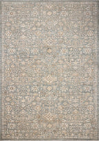 Loloi Chris Loves Julia Palma Collection PLM-05 Blue/Natural 5'-3" x 7'-6" Area Rug Vintage Style Boho Living Room Bedroom Carpet