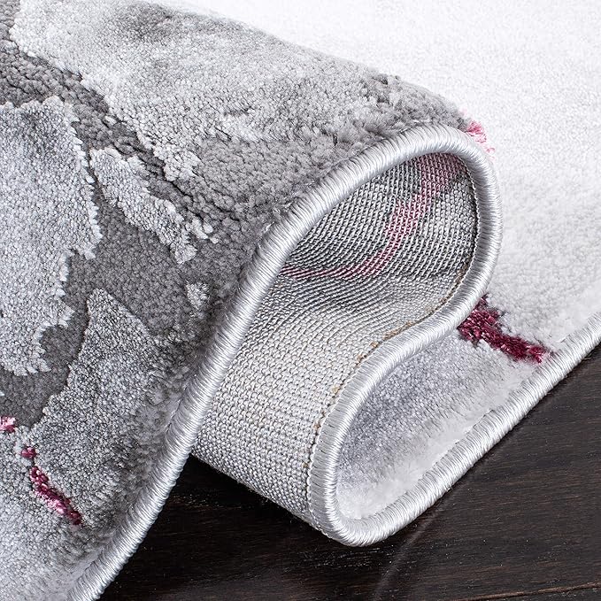 SAFAVIEH Craft Collection Runner Rug - 2'3" x 10', Grey & Wine, Modern Abstract Design, Non-Shedding & Easy Care, Ideal for High Traffic Areas in Living Room, Bedroom (CFT877S)