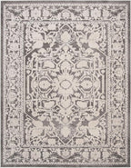 SAFAVIEH Area Rug 9x12 - Reflection Collection - Large - Dark Grey & Cream, Non-Shedding & Easy Cleaning, Ideal for Living Room, Bedroom, Dining Space (RFT665B)