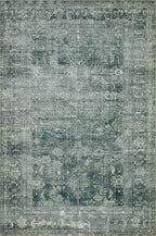 Loloi Magnolia Home by Joanna Gaines Banks Collection BAN-03 Blue/Lagoon 2'-0" x 5'-0" .13" Pile Height, Machine Washable, Accent Rug