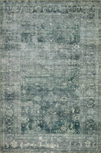 Loloi Magnolia Home by Joanna Gaines Banks Collection BAN-03 Blue/Lagoon 2'-6" x 9'-6", .13" Pile Height, Machine Washable, Runner Rug