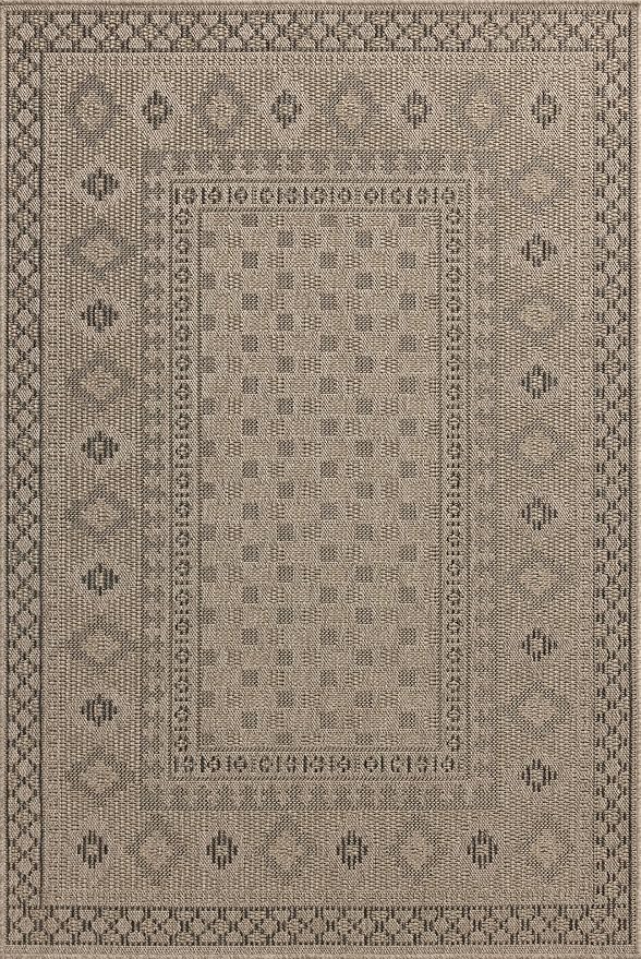 Loloi Chris Loves Julia Providence Collection PRC-07 Dove/Charcoal 8'-6" x 12', .12" Pile Height, Indoor/Outdoor Area Rug