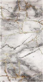 SAFAVIEH Craft Collection Accent Rug - 2'7" x 5', Grey & Gold, Modern Abstract Design, Non-Shedding & Easy Care, Ideal for High Traffic Areas in Entryway, Living Room, Bedroom (CFT877F)
