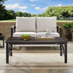 Crosley Furniture Kaplan Weather Resistant Metal Outdoor Coffee Table for Patio, Deck, Porch, Oiled Bronze