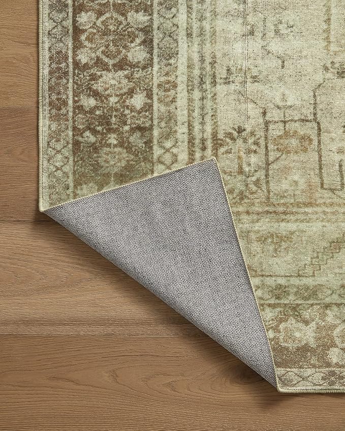 Loloi Magnolia Home by Joanna Gaines Banks Collection BAN-06 Natural/Granite 2'-6" x 12'-0", .13" Pile Height, Machine Washable, Runner Rug