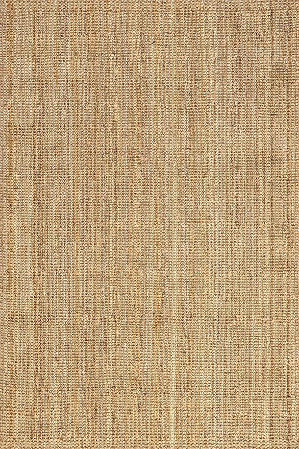 nuLOOM Ashli Solid Farmhouse Jute Area Rug, 10x13, Natural