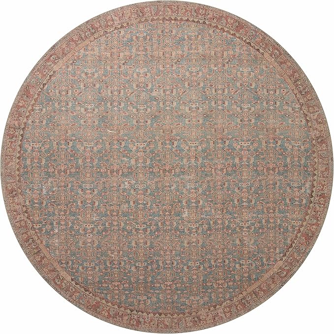 Loloi Angela Rose Aubrey Collection AUB-04 Blue/Terracotta 3'-9" x 5'-6", .19" Pile Height, Accent Rug