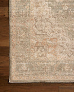 Loloi Chris Loves Julia Palma Collection PLM-08 Olive/Spice 2'-7" x 10'-0" Fringe Runner Rug Vintage Style Boho Living Room Bedroom Carpet
