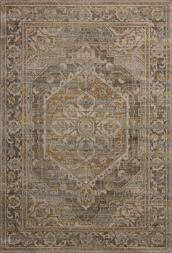 Loloi Magnolia Home by Joanna Gaines Mona Collection MOA-01 BARK/Sunrise 5' x 7'-8" Area Rug