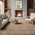 nuLOOM Ashli Solid Farmhouse Jute Area Rug, 10x13, Natural