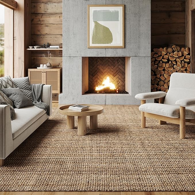 nuLOOM Ashli Solid Farmhouse Jute Area Rug, 10x13, Natural