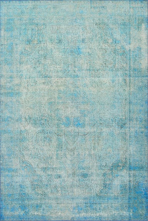 Loloi Loren Collection LQ-08 Aqua 8'-4" x 11'-6" Area Rug