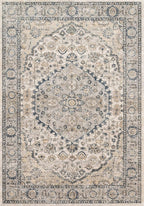 Loloi Teagan Collection TEA-01 Natural/Lt. Grey 6'-7" x 9'-2" Area Rug, Large, Soft Neutral Rug, High-Traffic for Living Room, Bedroom, Home Office, Dining Area