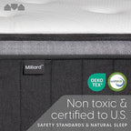 Milliard Queen Mattress, 14 Inch Hybrid Mattress in a Box with Premium Memory Foam and Quilted Pillow Top - Medium Firm, Cool Night Sleep and Full Body Support & Pressure Relief, CertiPUR-US Certified