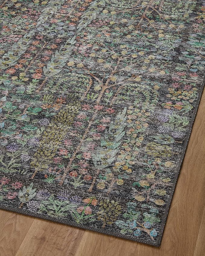 Loloi Rifle Paper Co. Maison Collection MAO-07 Charcoal 7'-6" x 9'-6", .19" Pile Height, Area Rug