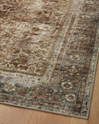 Loloi Magnolia Home by Joanna Gaines Sinclair Collection SIN-01 Rust/Lagoon 5'-0" x 7'-0", .25" Pile Height, Machine Washable, Area Rug