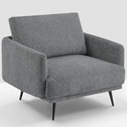 Mid-Century Accent Chair,Modern Oversized Armchair for Living Room,Comfy Upholstered Reading Accent Chairs for Bedroom,Single Sofa Chair (Dark Grey-1PACK)