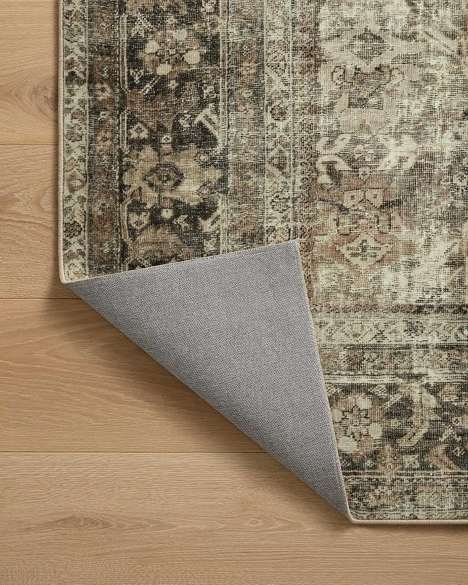 Loloi Magnolia Home by Joanna Gaines Sinclair Collection SIN-01 Pebble/Taupe 3'-6" x 5'-6", .25" Pile Height, Machine Washable, Accent Rug