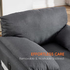 Oversized Accent Chair 38" Wide Mid-Century Modern Armchair for Living Room,USB and Type-C Ports,Comfy Reading Chairs for Bedroom with Side Pockets,Single Sofa Chair(Darkgrey, Set of 1)