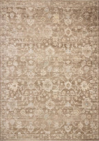 Loloi Chris Loves Julia Palma Collection PLM-09 Brown/Earth 5'-3" x 7'-6" Fringe Area Rug Vintage Style Boho Living Room Bedroom Carpet