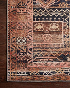 Loloi Layla Collection LAY-14 Mocha/Blush 5'-0" x 7'-6" .13" Thick Area Rug, Soft, Durable, Vintage Inspired, Distressed, Low Pile, Non-Shedding, Easy Clean, Printed, Living Room Rug