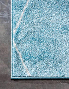 Unique Loom Trellis Frieze Collection Area Rug - Geometric (5' 1" x 8', Light Blue/ Ivory)