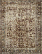 Loloi Magnolia Home by Joanna Gaines Sinclair Collection SIN-01 Rust/Lagoon 5'-0" x 7'-0", .25" Pile Height, Machine Washable, Area Rug