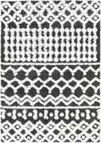 Livabliss Hapsburg Moroccan Shag Area Rug,6'7" x 9'6",Black/White
