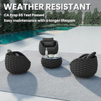 Balcony Furniture Set for Apartments: 4 Pieces Aluminum Woven Rope Patio Conversation Set - Modern Cushioned Lounge Chair Set - Assembled Porch Armchair for 400lbs Garden Lanai Hotel, Dark Grey