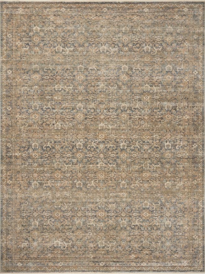 Loloi Amber Lewis Molly Collection MOL-02 Denim/Gold 2'-7" x 10'-0" Low Pile Runner Rug