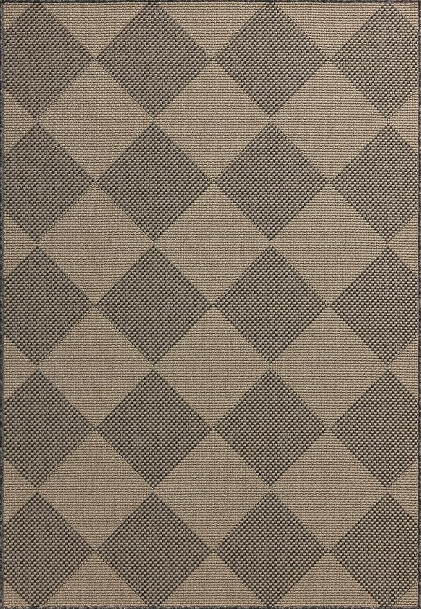 Loloi Chris Loves Julia Providence Collection PRC-04 Graphite/Sand 5' x 7'-7", .12" Pile Height, Indoor/Outdoor Area Rug