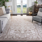 SAFAVIEH Reflection Collection Area Rug - 6'7" Square, Beige & Cream, Non-Shedding & Easy Cleaning, Ideal for Living Room, Bedroom (RFT665A)