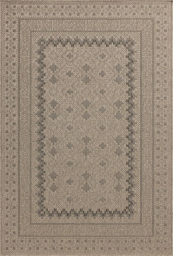 Loloi Chris Loves Julia Providence Collection PRC-06 Charcoal/Dove 3'-9" x 5'-9", .12" Pile Height, Indoor/Outdoor Accent Rug