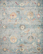 Loloi Margot Collection MAT-06 Denim/Multi 7'-6" x 9'-6" Area Rug feat. CloudPile, No-Shed Easy Clean Large Patterned Area Rug for Living Room, Bedroom, Dining Area