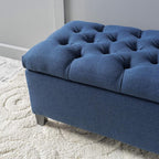 Christopher Knight Home Ottilie Fabric Storage Ottoman, Dark Blue, 17.75"D x 51.5"W x 15.75"H