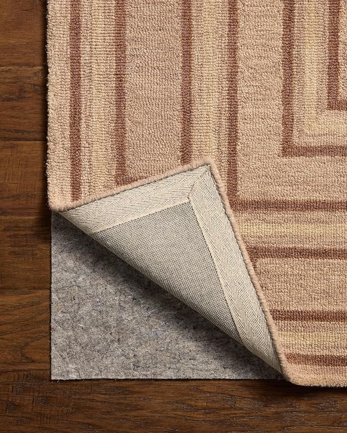Loloi Chris Loves Julia Alfie Collection ALF-01 Blush/Rose 5'-0" x 7'-6" Area Rug Wool Neutral Living Bedroom Dining Carpet