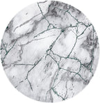 SAFAVIEH Craft Collection Area Rug - 6'7" Round, Grey & Green, Modern Abstract Design, Non-Shedding & Easy Care, Ideal for High Traffic Areas in Living Room, Bedroom (CFT877Y)