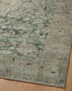 Loloi Magnolia Home by Joanna Gaines Sinclair Collection SIN-05 Jade/Sand 7'-6" x 9'-6", .25" Pile Height, Machine Washable, Area Rug