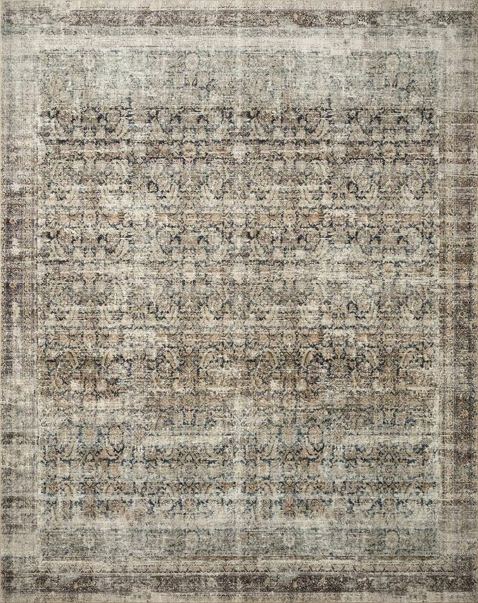 Loloi Amber Lewis Morgan Collection MOG-02 Navy/Sand 5'-0" x 7'-0" 38" Thick Area Rug feat. CloudPile, Neutral, Room Décor, Vintage Inspired, Livingroom, Bedroom, Dining Area