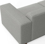 SIMPLIHOME Rex Left Corner Sectional Modular Sofa and Ottoman Set in 100% Recycled Polyester Tightly Woven Performance Fabric, Pale Grey, 116-inch-wide L-Shaped Sofa and 34-inch-Wide Ottoman