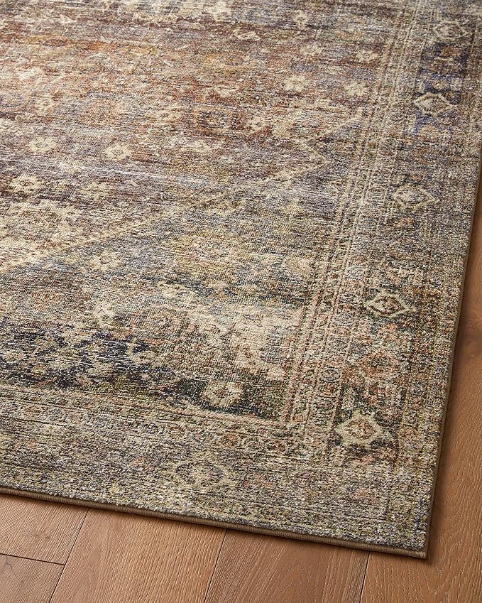 Loloi Amber Lewis Morgan Collection MOG-05 Spice/Lagoon 5'-0" x 7'-0" 38" Thick Area Rug feat. CloudPile, Neutral, Room Décor, Vintage Inspired, Livingroom, Bedroom, Dining Area