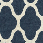 Homepop Home Decor | Upholstered Classic Swoop Arm Accent Chair | Accent Chairs for Living Room & Bedroom | Decorative Home Furniture, Dark Navy Geometric