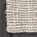 nuLOOM Ashli Solid Farmhouse Jute Area Rug, 8'6" x 11'6", Off-white
