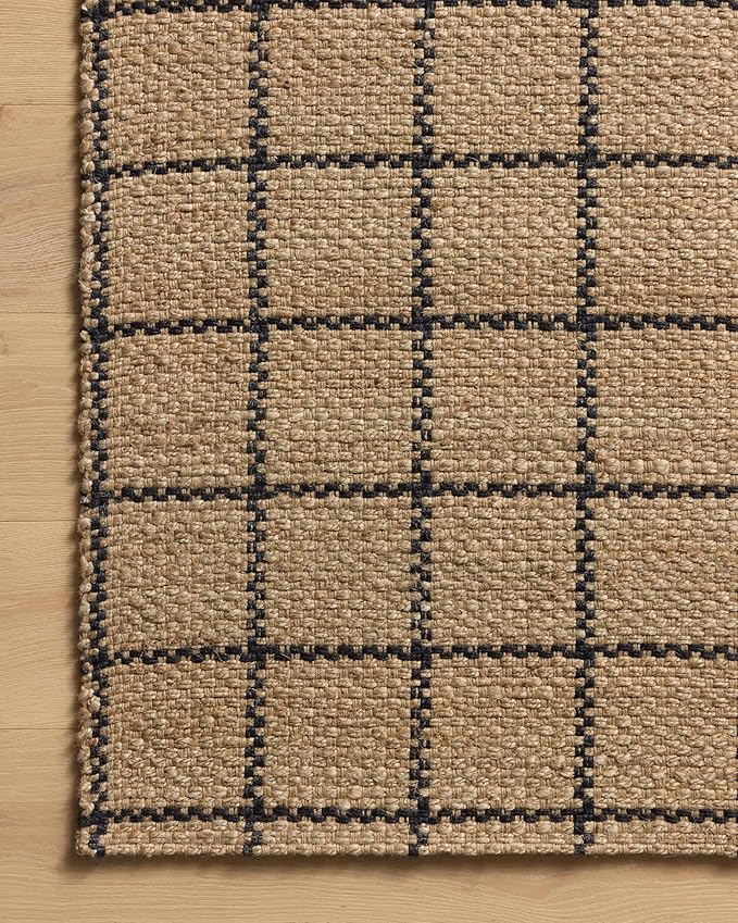 Loloi Chris Loves Julia Fletcher Collection FLE-01 Natural/Black 7'-9" x 9'-9", .37" Pile Height, Area Rug