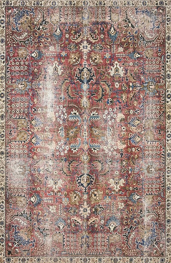 Loloi Chris Loves Julia Jules Collection JUL-01 Merlot/Multi 8'-6" x 11'-6", .13" Pile Height, Area Rug