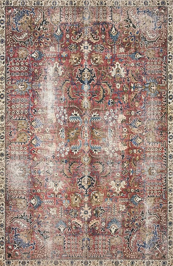 Loloi Chris Loves Julia Jules Collection JUL-01 Merlot/Multi 2'-6'' x 7'-6'', .13" Pile Height, Runner Rug