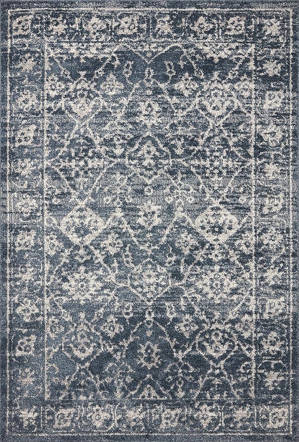 Loloi Magnolia Home by Joanna Gaines Gigi Collection GIG-02 Navy/Stone 4'-0" x 6'-0" Accent Rug