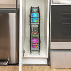 Household Essentials Glidez Multipurpose Paint-Finished Steel Pull-Out/Slide-Out Storage Organizer with Plastic Liners for Under Cabinet Use - 2-Tier Design, Black