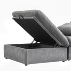 Cloud Couch Modular Sectional Sofa,160.6" Down Filled 5 Seater Convertible Sectional Sofas,V Shaped Couch for Living Room,Covers Washable&Replaceable-Gray
